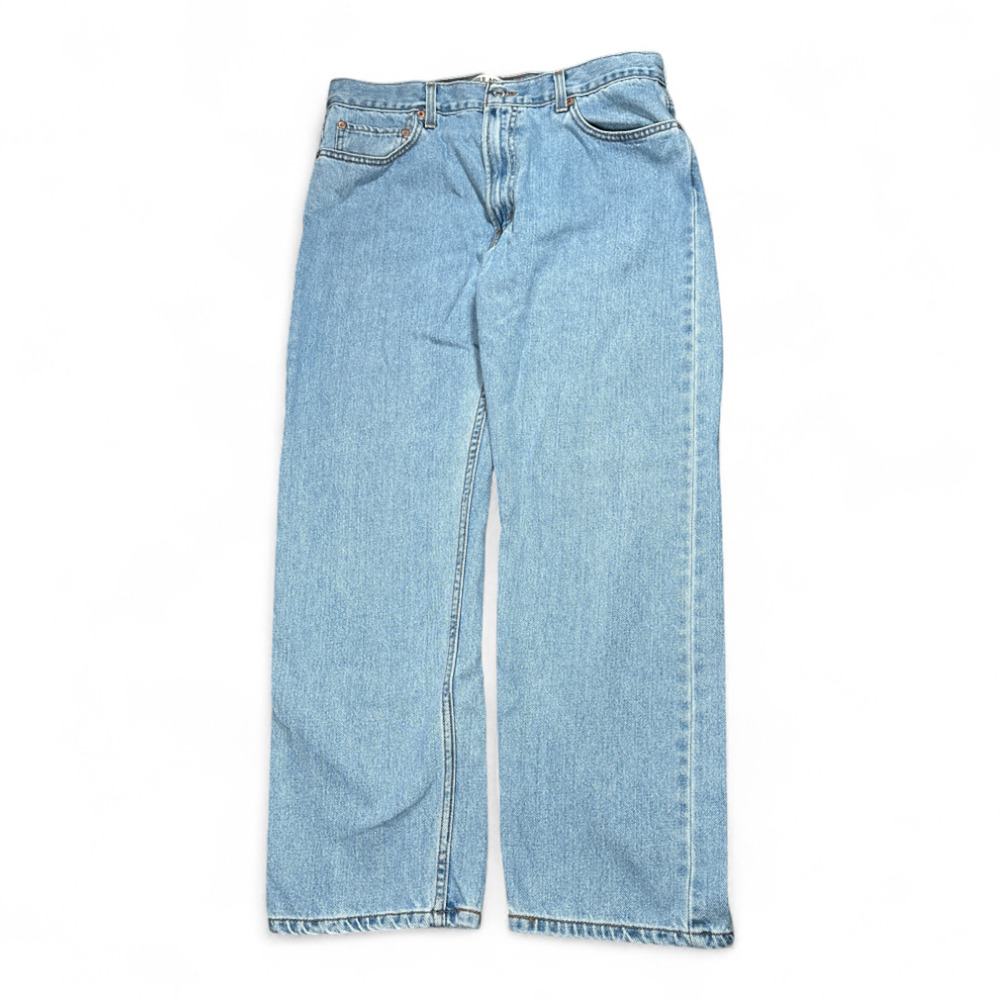 Levis 505 Jeans Mens 36x29 Blue Regular Fit Straight Leg Light Wash Denim Y2K